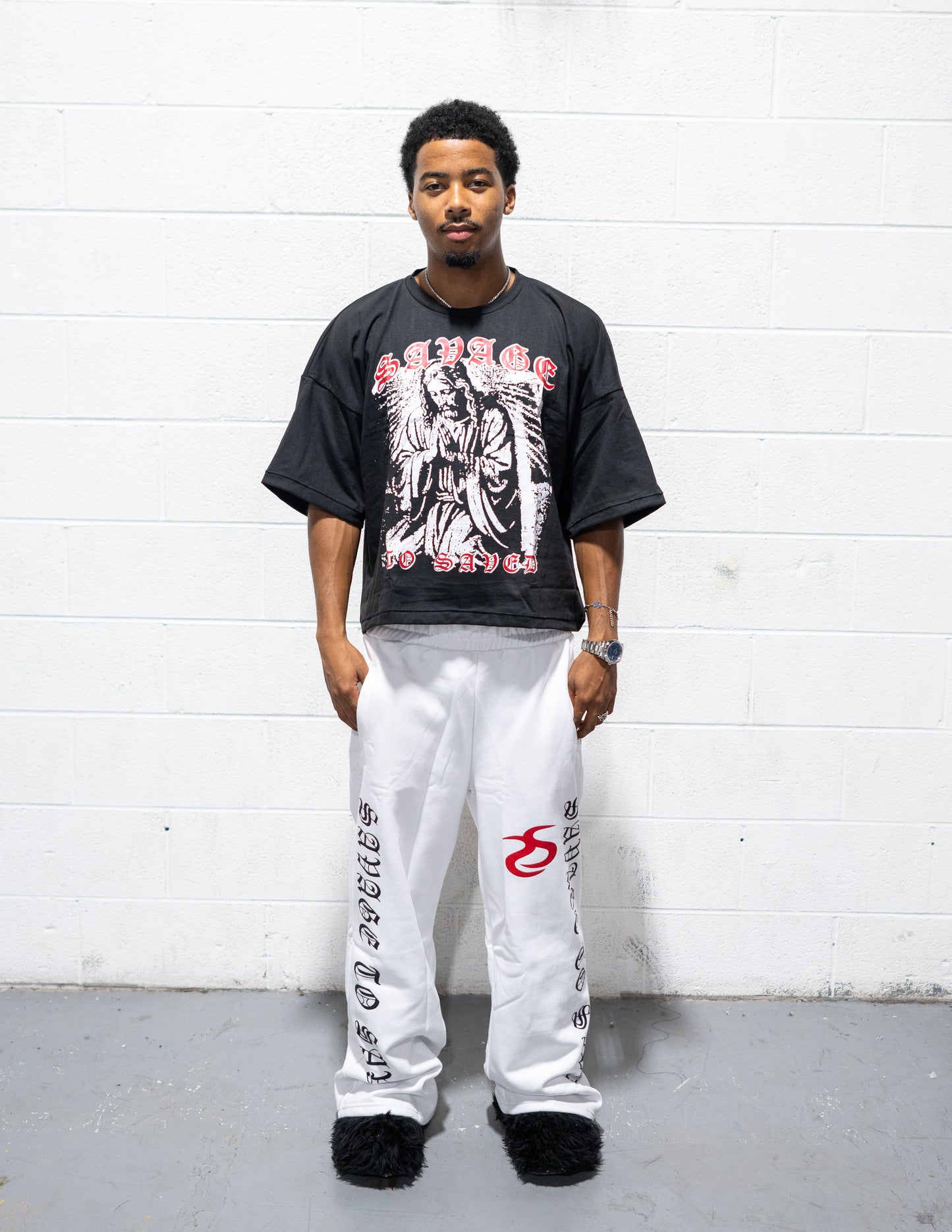 SavageToSaved Black Crop Shirt