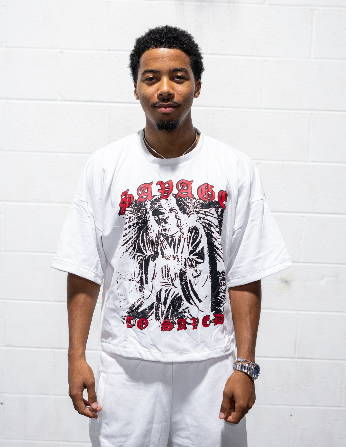 SavageToSaved White Crop Shirt